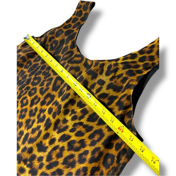 Working Girl Chic Leopard Print Sheer Tan and Black Breathable Flowy Tank Top - Picture 10 of 15